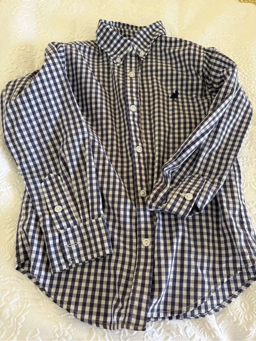 The Beaufort Bonnet Company Navy and White Gingham Button-Down Shirt